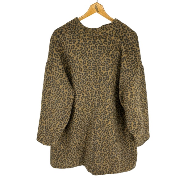 NWT Old Navy Long-Line Cardigan Coat in Brown Leopard Womens Plus Size 3X NEW - Picture 10 of 11